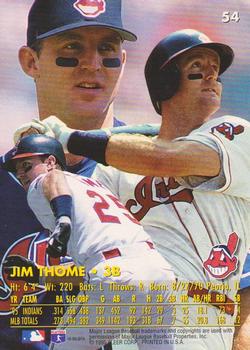 1996 Ultra #54 Jim Thome Back