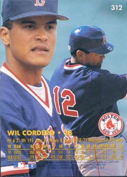 1996 Ultra #312 Wil Cordero Back