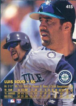 1996 Ultra #415 Luis Sojo Back