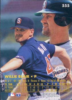 1996 Ultra #555 Willie Blair Back