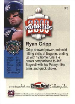 2000 Team Best Rookies #33 Ryan Gripp Back