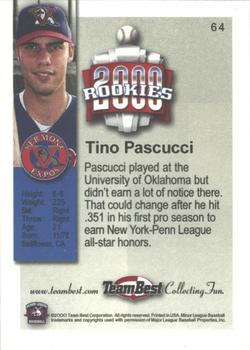 2000 Team Best Rookies #64 Tino Pascucci Back