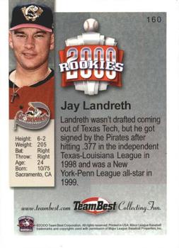 2000 Team Best Rookies #160 Jay Landreth Back