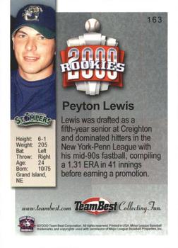 2000 Team Best Rookies #163 Peyton Lewis Back