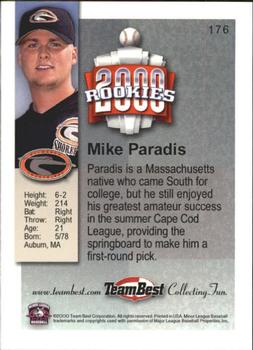 2000 Team Best Rookies #176 Mike Paradis Back
