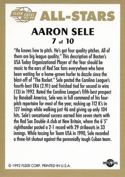 1992-93 Fleer Excel - All-Stars #7 Aaron Sele Back