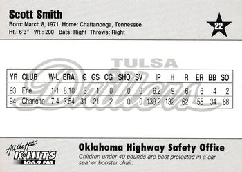 1995 Tulsa Drillers #22 Scott Smith Back