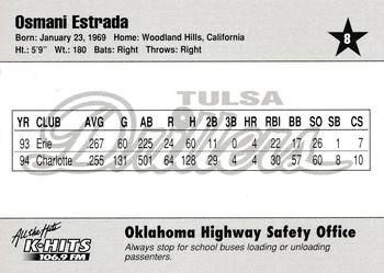 1995 Tulsa Drillers #8 Osmani Estrada Back
