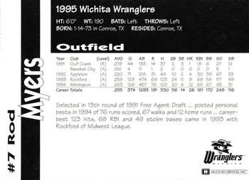 1995 Multi-Ad Wichita Wranglers #NNO Rod Myers Back