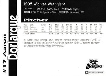 1995 Multi-Ad Wichita Wranglers #NNO Aaron Dorlarque Back