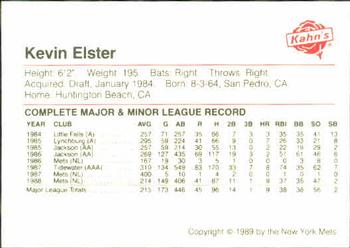 1989 Kahn's New York Mets #NNO Kevin Elster Back