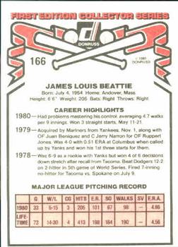 1981 Donruss #166 Jim Beattie Back