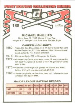 1981 Donruss #188 Mike Phillips Back