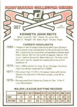 1981 Donruss #307 Ken Reitz Back
