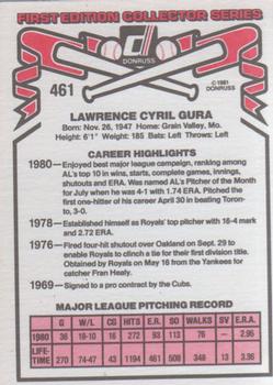 1981 Donruss #461 Larry Gura Back