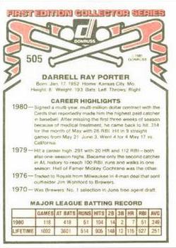 1981 Donruss #505 Darrell Porter Back