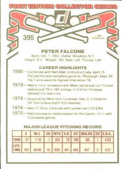 1981 Donruss #395 Pete Falcone Back