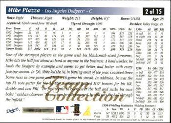 1997 Score Los Angeles Dodgers #2 Mike Piazza Back