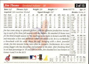 1997 Score Cleveland Indians Update #3 Jim Thome Back