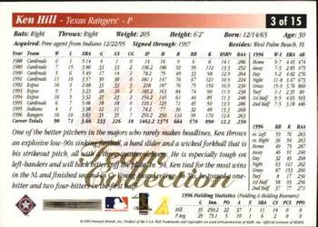 1997 Score Texas Rangers #3 Ken Hill Back