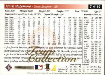 1997 Score Texas Rangers #7 Mark McLemore Back
