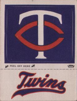 1969 Fleer Patches #NNO Minnesota Twins Monogram Front