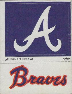 1969 Fleer Patches #NNO Atlanta Braves Monogram Front