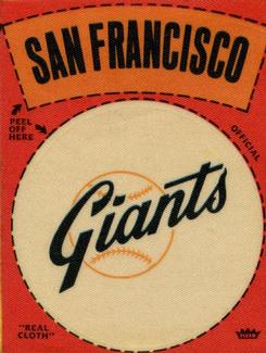 1969 Fleer Patches #NNO San Francisco Giants Logo Front