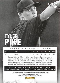 2012 Panini Elite Extra Edition - Franchise Futures Signatures #43 Tyler Pike Back