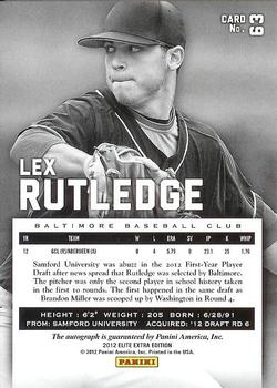 2012 Panini Elite Extra Edition - Franchise Futures Signatures #63 Lex Rutledge Back