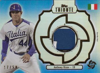 2013 Topps Tribute WBC - Prime Patches Blue #WPP-ARI Anthony Rizzo Front