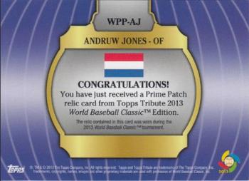 2013 Topps Tribute WBC - Prime Patches Orange #WPP-AJ Andruw Jones Back