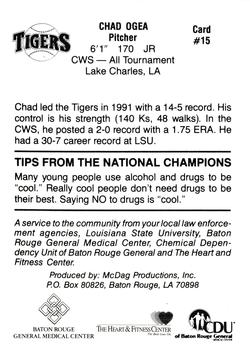 1991 LSU Tigers #15 Chad Ogea Back