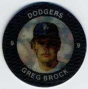 1983 7-Eleven Super Star Sports Coins #12 Greg Brock Front