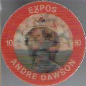 1984 7-Eleven Super Star Sports Coins: Central Region #I E Andre Dawson Front