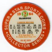 1984 7-Eleven Super Star Sports Coins: Central Region #VII E Bruce Sutter Back