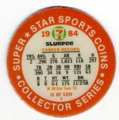 1984 7-Eleven Super Star Sports Coins: Central Region #IX E Willie McGee Back