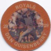 1984 7-Eleven Super Star Sports Coins: Central Region #XXIV E Dan Quisenberry Front