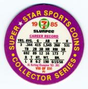 1985 7-Eleven Super Star Sports Coins: Central Region #VIII PJ Wade Boggs Back