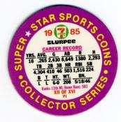 1985 7-Eleven Super Star Sports Coins: Central Region #XII PJ Reggie Jackson Back