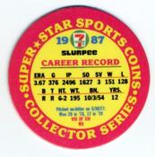 1987 7-Eleven Super Star Sports Coins: Chicago Region #VIII WS Dennis Eckersley Back