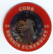1987 7-Eleven Super Star Sports Coins: Chicago Region #VIII WS Dennis Eckersley Front