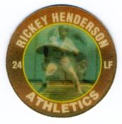 1991 Score 7-Eleven Superstar Action Coins: Atlantic Region #5 HS Rickey Henderson Front