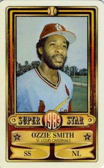 1983 Perma-Graphics Super Stars Credit Cards #16 Ozzie Smith Front