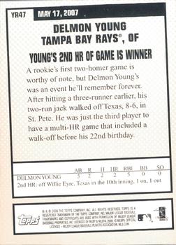 2008 Topps - Year in Review #YR47 Delmon Young Back