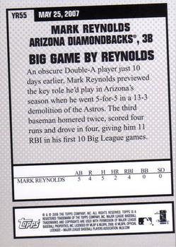 2008 Topps - Year in Review #YR55 Mark Reynolds Back
