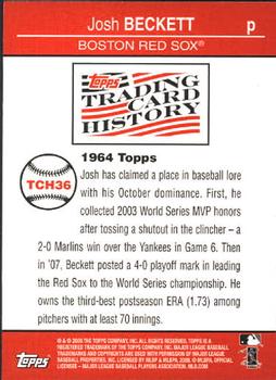 2008 Topps - Trading Card History #TCH36 Josh Beckett Back