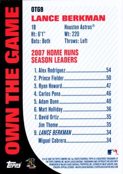 2008 Topps - Own the Game #OTG9 Lance Berkman Back