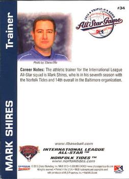 2013 Choice International League All-Stars #34 Mark Shires Back