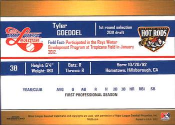2012 Grandstand Midwest League Top Prospects #NNO Tyler Goeddel Back